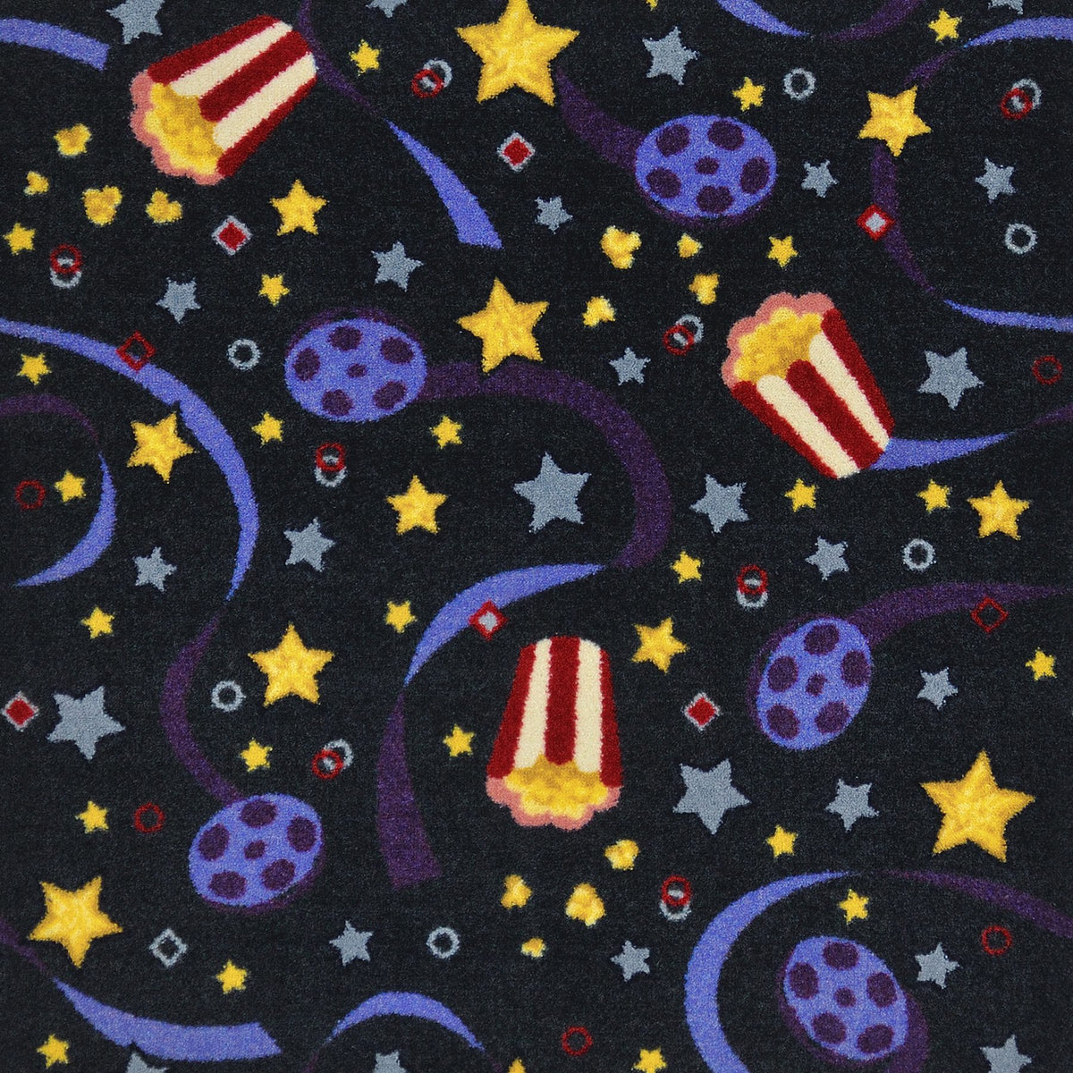Feature Film home theater carpet in Charcoal — pattern detail, 13'6 inch broadloom