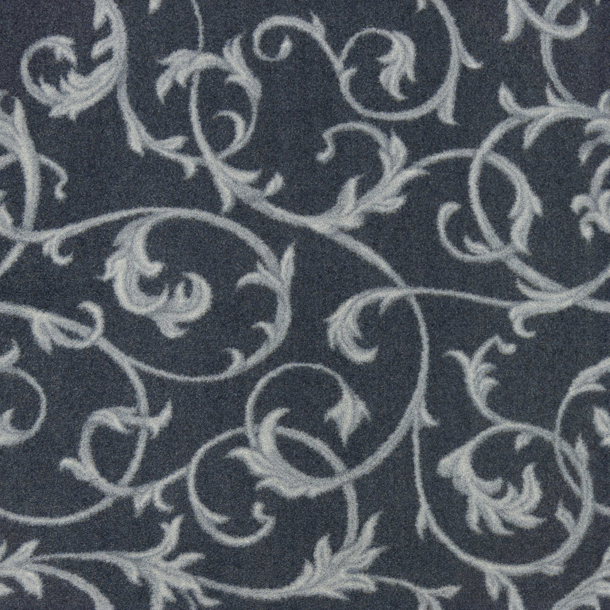 Acanthus home theater carpet in Smoke — pattern detail, 13'6 inch broadloom