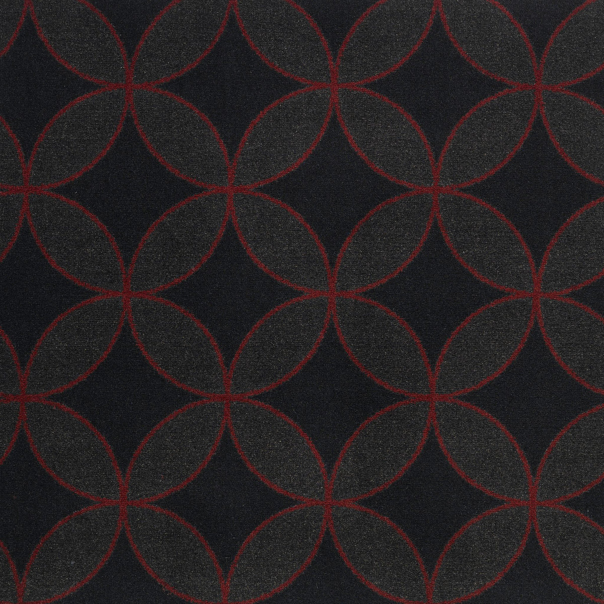Eclipse home theater carpet in Red — pattern detail, 13'6 inch broadloom