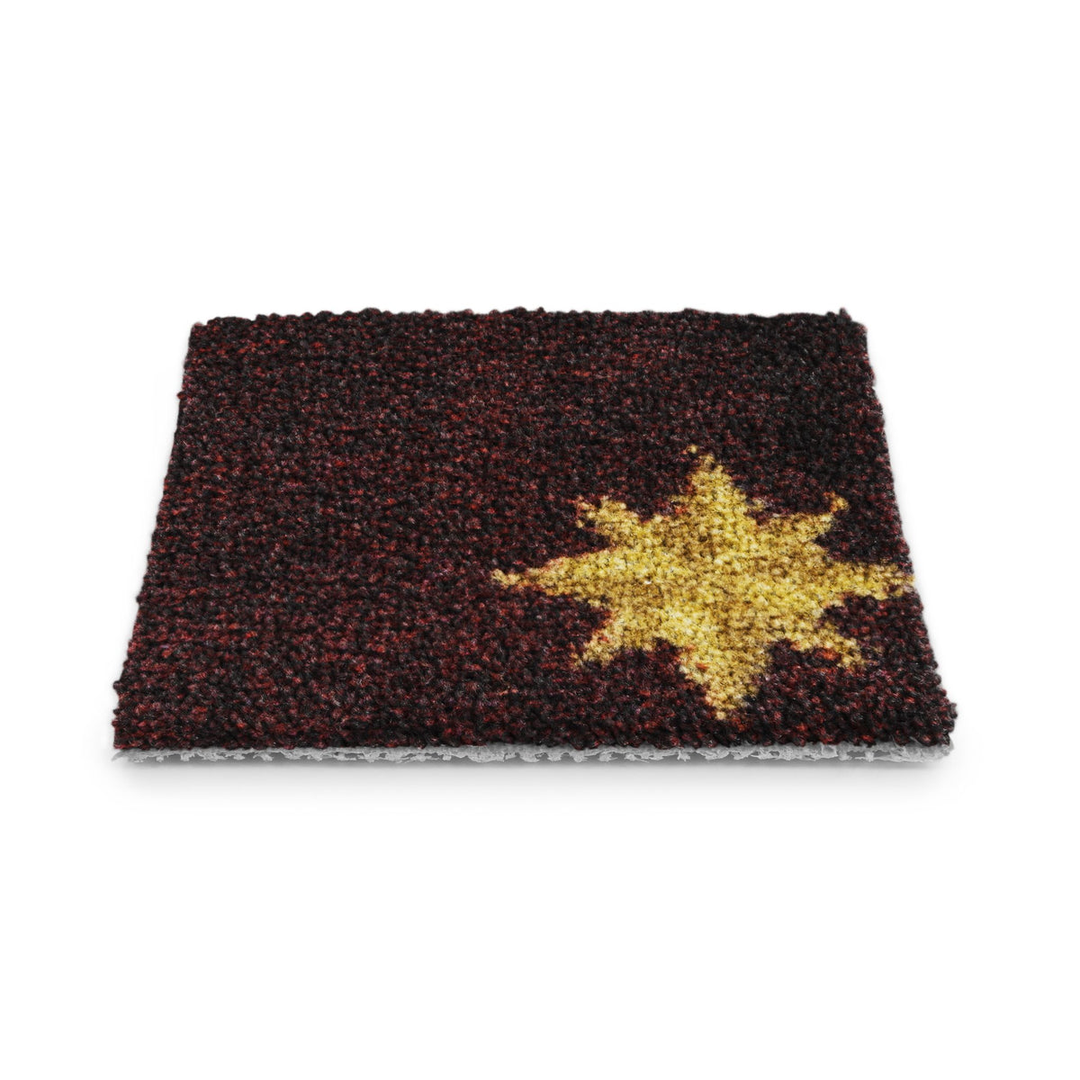 Walk of Fame carpet in Burgundy — close-up of star motif and cut pile